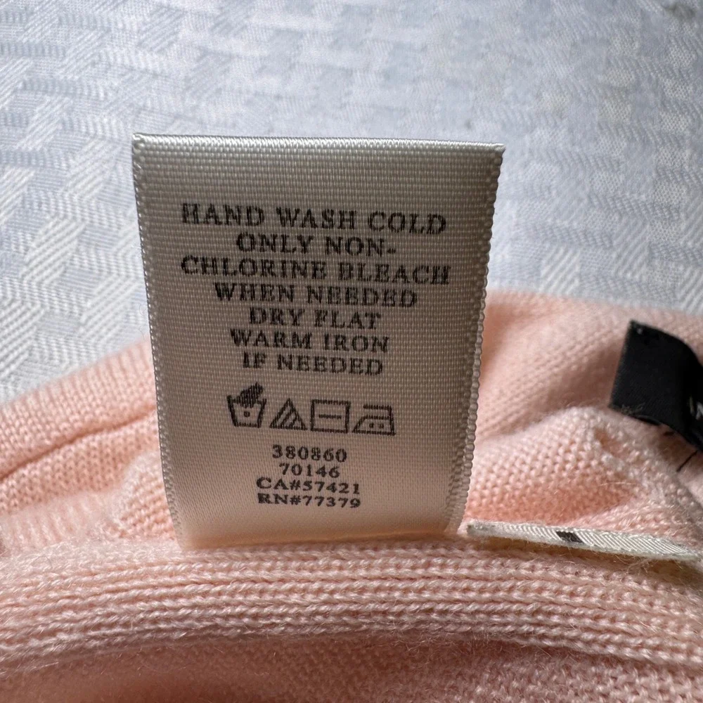 Ann Taylor Pink Merino Wool‎ Blend V-Neck Tunic Sweater Women's Medium